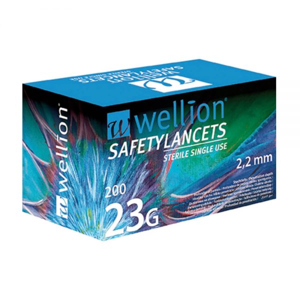 Wellion 23G Safety Lancetten (200 stuks)